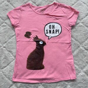 City Streets | Pink "Oh Snap" Chocolate Bunny Easter Shirt | Size Small (7/8)